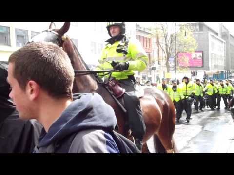 April 27, 2014: Police confusion & chaos in Brighton's Queens Road during anti-racism protest