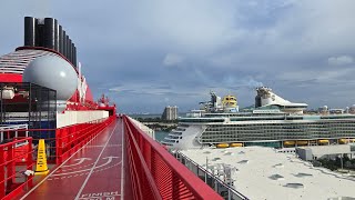 Side by Side at Port of Miami: Scarlet Lady to Independence of the Seas