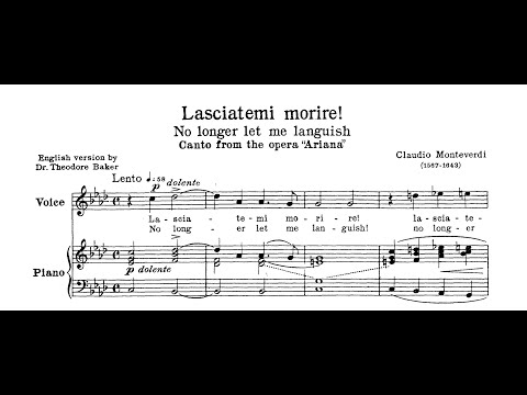 Lasciatemi morire! (Claudio Monteverdi) - Piano Accompaniment in F Minor