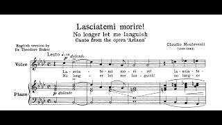 Lasciatemi morire! (Claudio Monteverdi) - Piano Accompaniment in F Minor