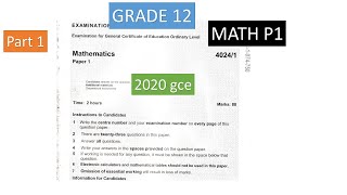 Mathematics Paper 1 2020 gce part 2. #mathematicspaper12020 #mathematics #howto #transformation