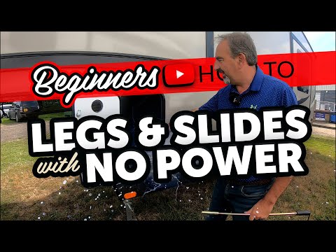 How to Operate 5th wheel RV Legs & Slides Without Power wind in