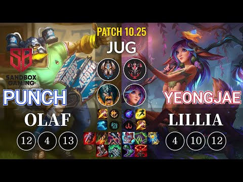 SB Punch Olaf vs YeongJae Lillia Jungle - KR Patch 10.25