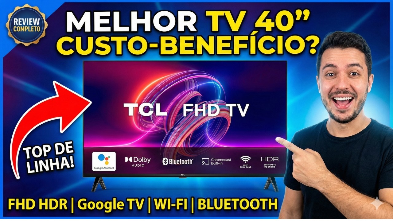 Miniatura da avaliação em vídeo de Smart TV TCL S5400A 40 Polegadas Full HD