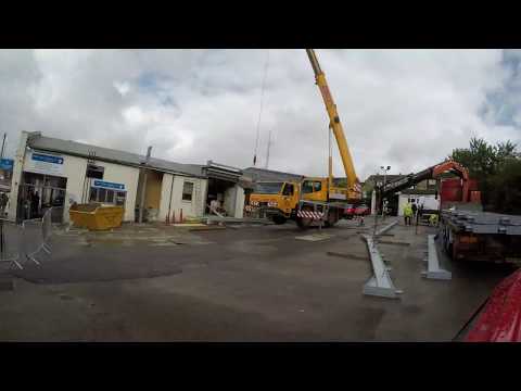 Time lapse of steel work being erected in Skipton