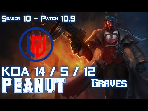 LGD Peanut GRAVES vs JARVAN IV Jungle - Patch 10.9 KR Ranked