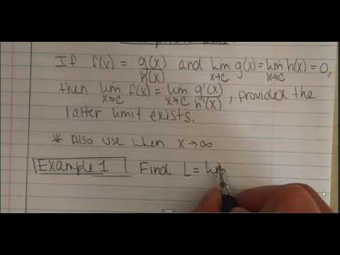 6.5 Limts of Indeterminate Forms L'Hospital's Rule