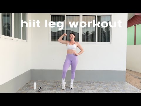 INTENSE 15 minute HIIT leg workout at home – quads and glutes burnout with bands!