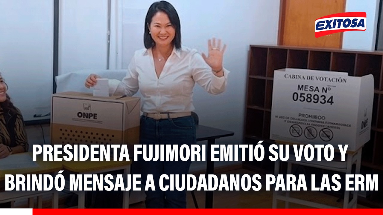 🔴🔵 Presidenta Keiko Fujimori emitió su voto en el colegio Libertador San Martín de San Borja