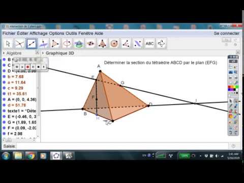 Section d'un tétraèdre par un plan