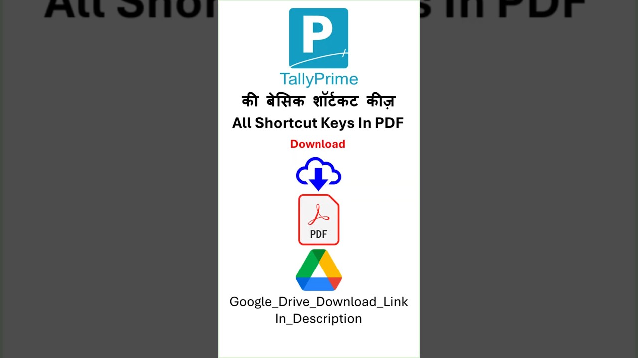 All Tally Shortcut Keys Download in PDF | #TallyPrime| #TallyERP9 | #exceltotally TallyShortcutkeys