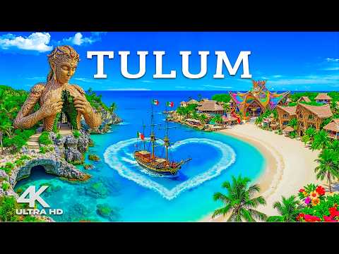 Tulum 4K Drone Footage 🇲🇽 Majestic Mayan Ruins, Turquoise Caribbean Waters & Iconic Coastal Beauty