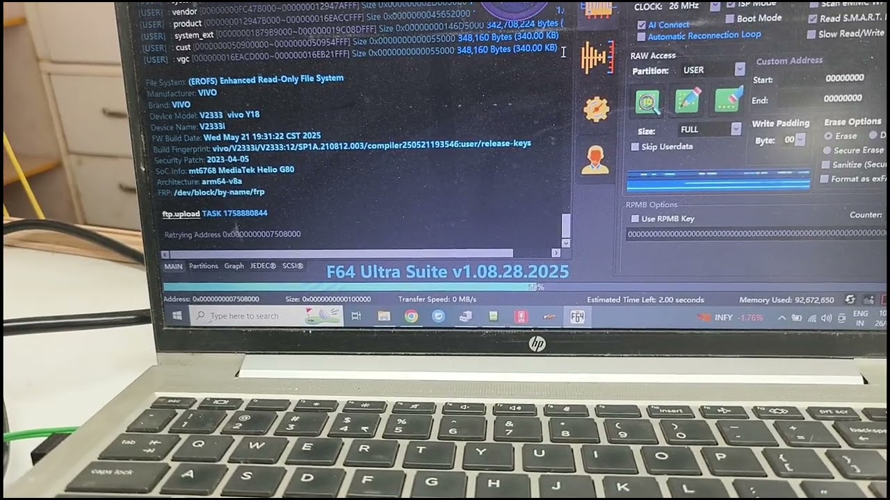 V2333 Y18 FRP unlock Android 15 f64 isp