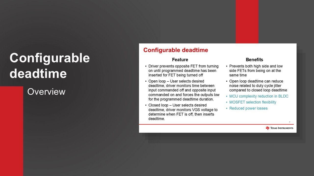 Configurable deadtime