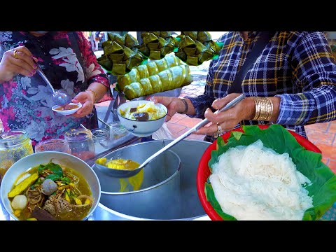 Fish, Beef, Pork Noodle Soup, And Desserts For Sales @  Boeng Proleut, Orussey And Central Market