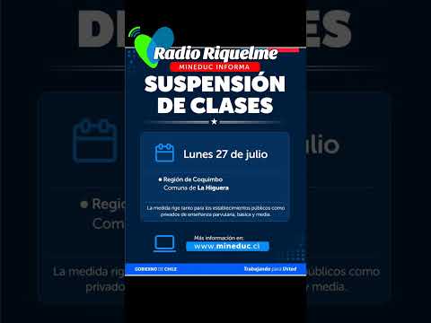 Clases suspendidas en la comuna de La Higuera para este lunes 27 de julio 2026