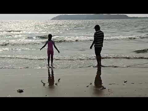 Sumedha enjoying jumping & playing in the Miramar beach in Goa on April 26 2025