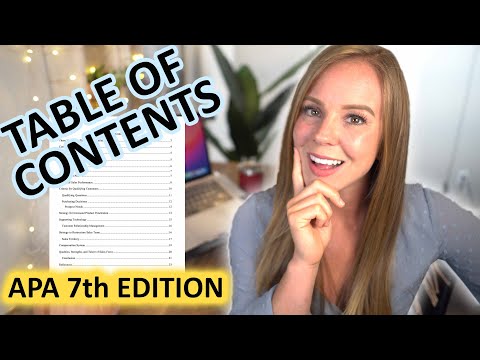 How to Create a Table of Contents in Microsoft Word: APA 7th Edition
