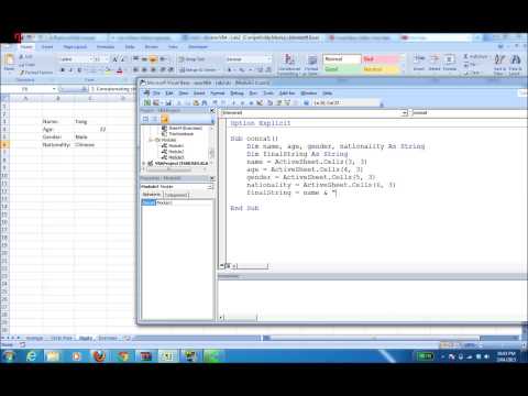 Excel VBA lesson 1.3 - Strings, MsgBoxes