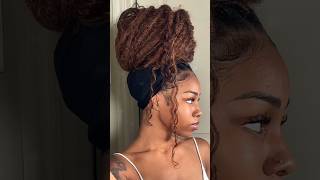 Head wrap faux locs tutorial #boholocs  #headwrap #bohobraids  #braidstyles #braidideas #shorts
