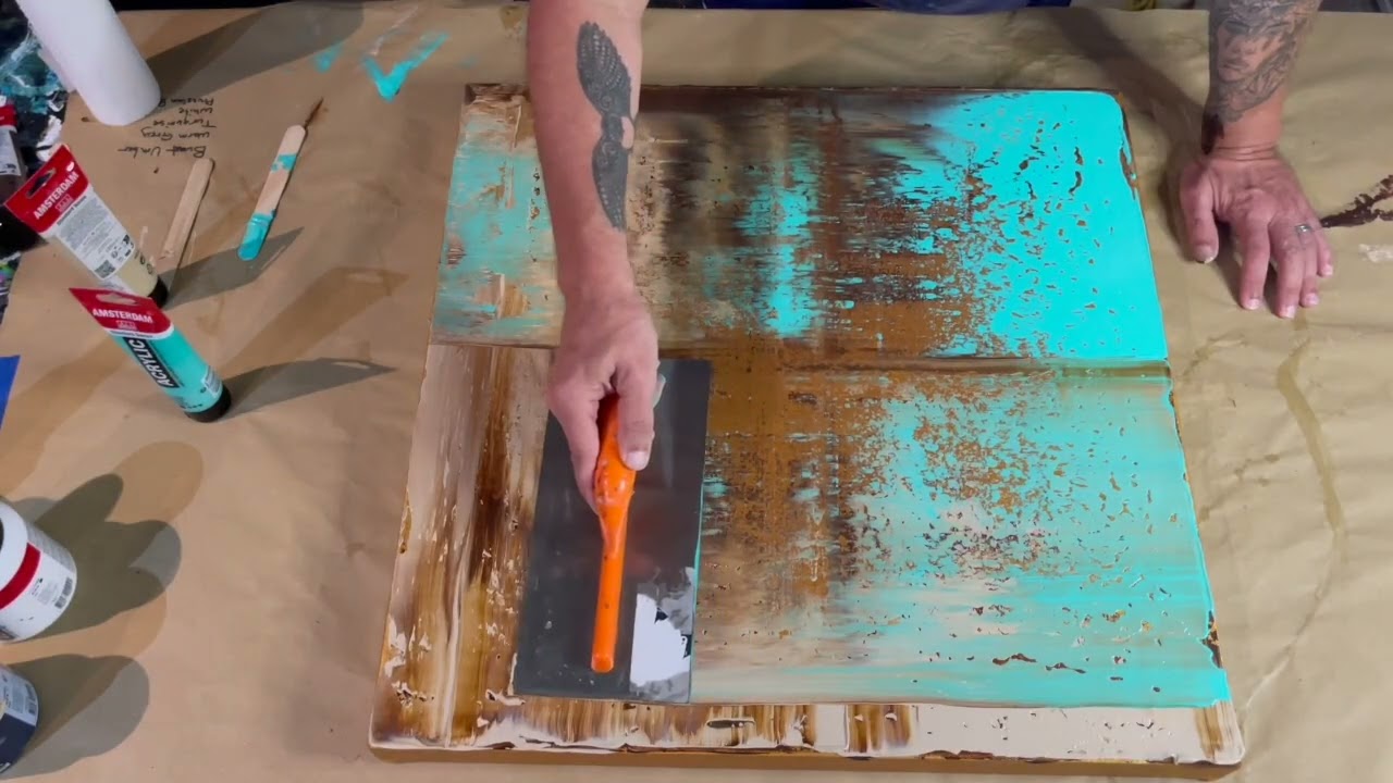I Tried Squeegee Painting W/A Trowel! The last swipe CHANGES EVERYTHING!