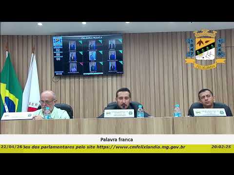 Reunião Ordinária (22/04/2026) Câmara Municipal de Felixlandia