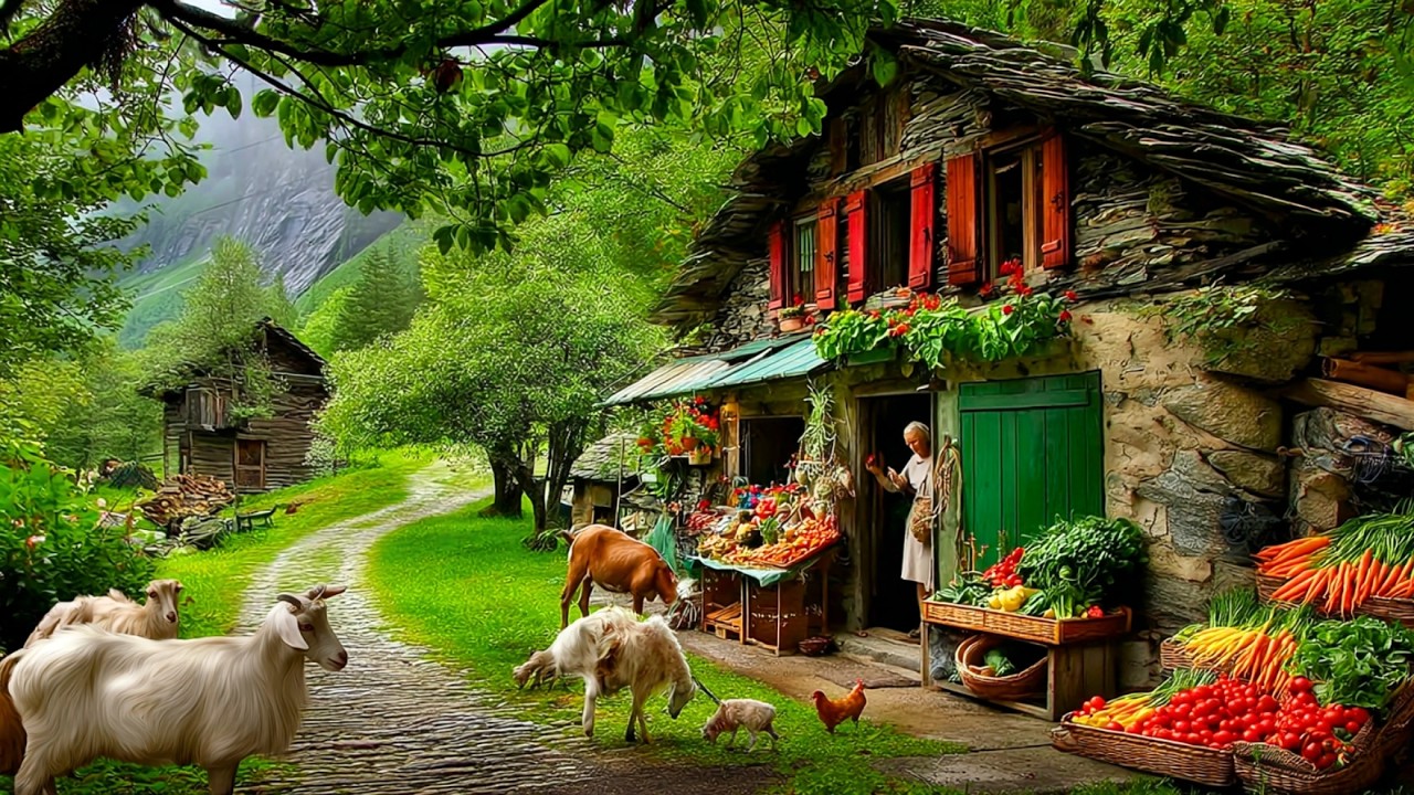 Harvesting, Milking, Chickens, Farmland and Traditional Villages - Farm Life in Swiss Countryside