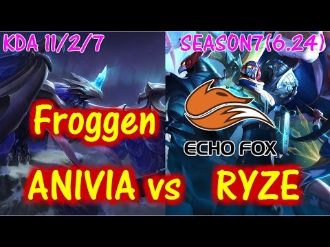ECHO FOX Froggen Anivia vs Ryze / Solo Ranked full replay game【LOL NA】【Pro Replay Game】