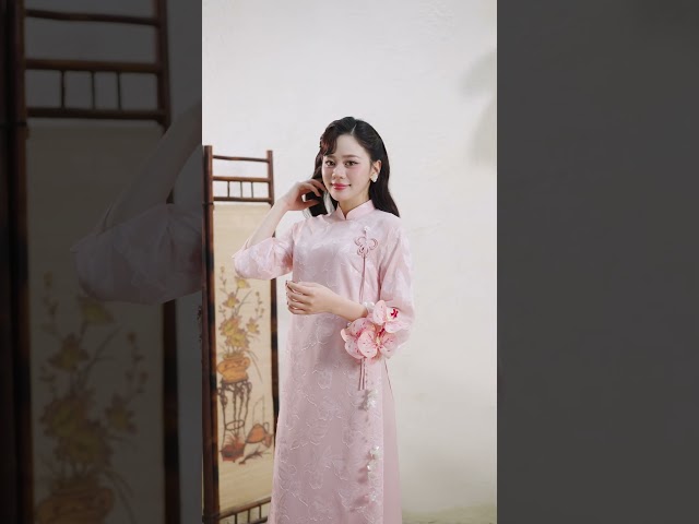 ED25S587 - Sét bộ áo dài tơ thêu
