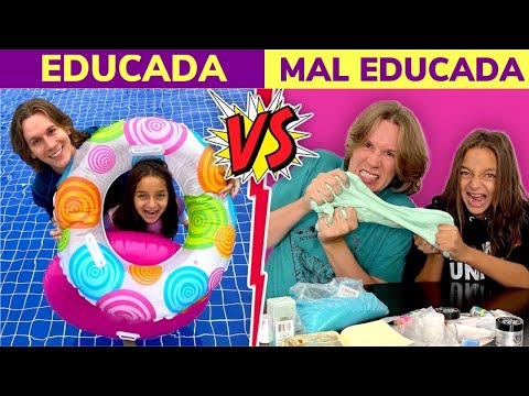 EDUCADA VS MAL EDUCADA NA PISCINA / FAZENDO SLIME | TIO LUCAS E LAILA