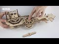Mechanical Gear Series DIY Wooden Locomotive LK701 Assembly Video