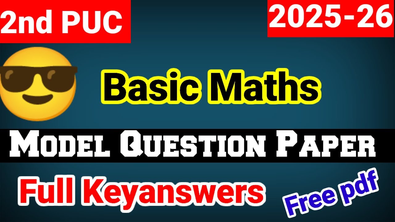 2nd puc Basic maths model question paper 1,2,3 annual exam 2025-26