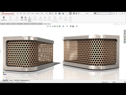Exercise 65: How to make a 'Mesh Grill' in Solidworks 2018