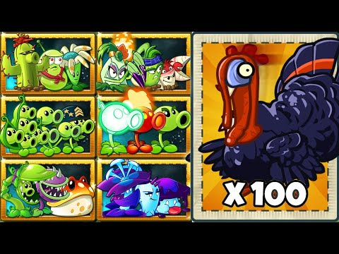 PvZ 2 Random Team Plants Vs Team Turkey Zombie LEVEL 100