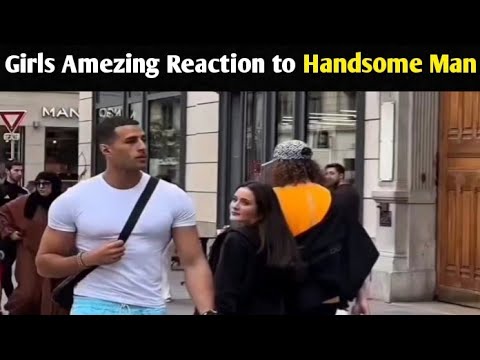  When handsome Guy walk in public: women reaction#handsome #viralvideo