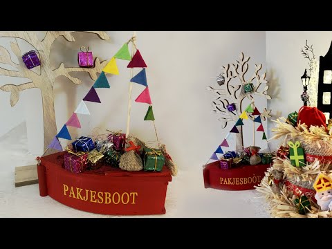 Pakjes Boot met vilten vlaggetjes