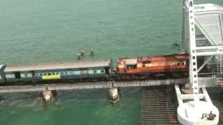 preview picture of video 'Train on Pamban bridge 3'