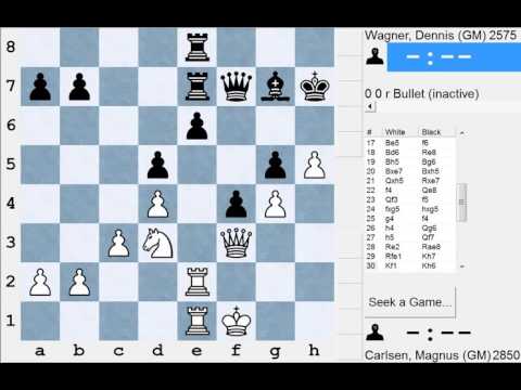 Magnus Carlsen vs Dennis Wagner (D00 1 d4 d5 Unusual Lines World Rapid 2015 (2))  1-0