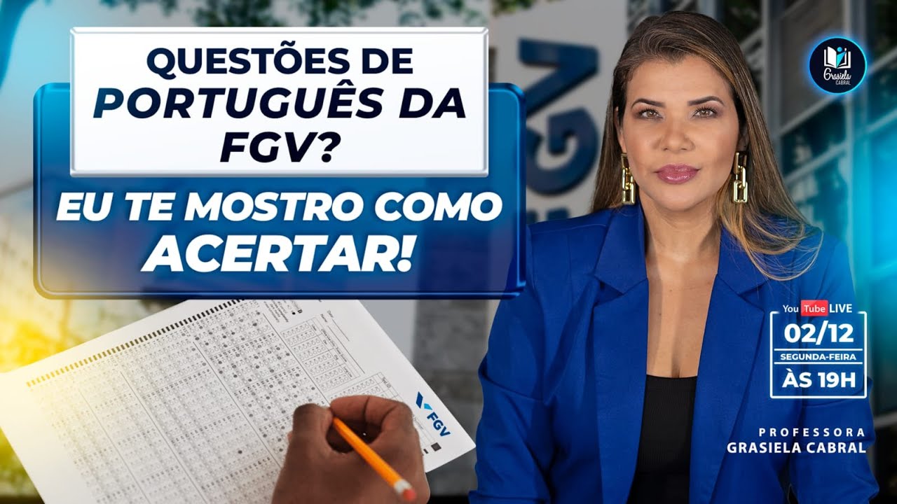 LIVE #275 - Questões de Português da FGV? Eu te mostro como acertar!