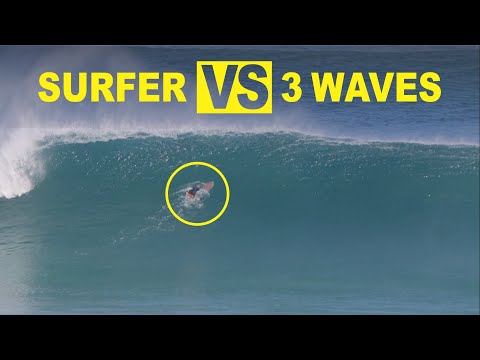 Surfer Takes On Big Three Wave Set - Uluwatu