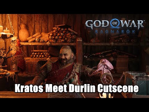 God Of War Ragnarok Kratos Meets Durlin Cutscene - Brok and Sindri's Cousin