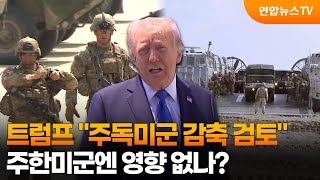 트럼프 주독미군 감축 검토…주한미군엔 영향 없나?  / 연합뉴스TV (YonhapnewsTV)