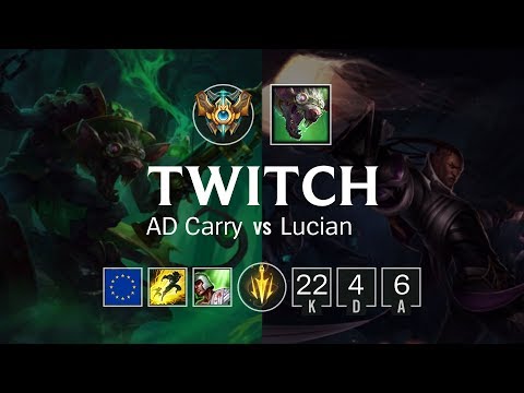 Twitch ADC vs Lucian - EUW Grand Master Patch 8.24