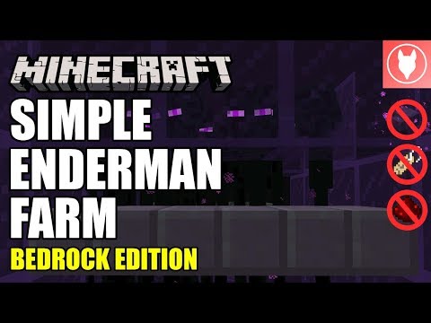 Minecraft Bedrock - Simple Enderman Farm Tutorial (...