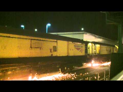 Prestatyn 22.3.2016 - Network Rail Loram Railgrinder DR79231 at work - operating