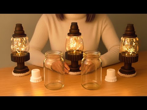 WOW! 😍 UNGLAUBLICHE Idee mit Glasbehältern und Plastikdeckeln! Ideen aus dem Müll! DIY-WOHNDEKO: