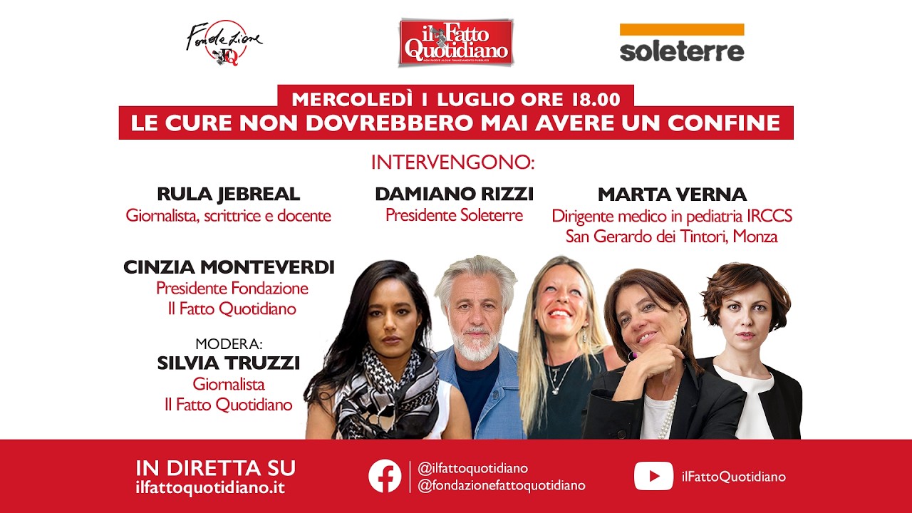 Le cure non dovrebbero mai avere un confine. Fondazione Il Fatto Quotidiano con Soleterre