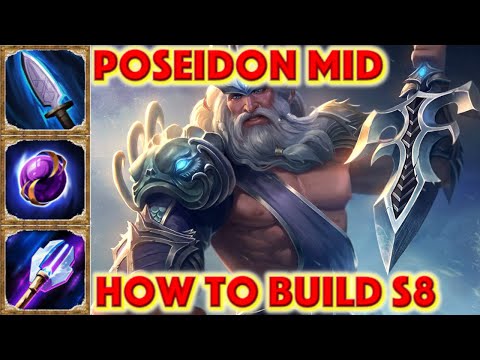 SMITE HOW TO BUILD POSEIDON - Poseidon Mid Build Season 8 Conquest + How To + Guide + Gameplay 2021