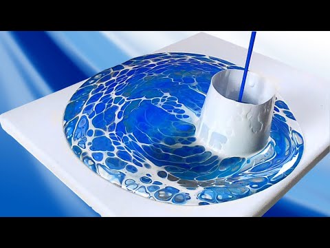 Open Cup Acrylic Pouring "Skyline" Fluid Art with JMoPainting