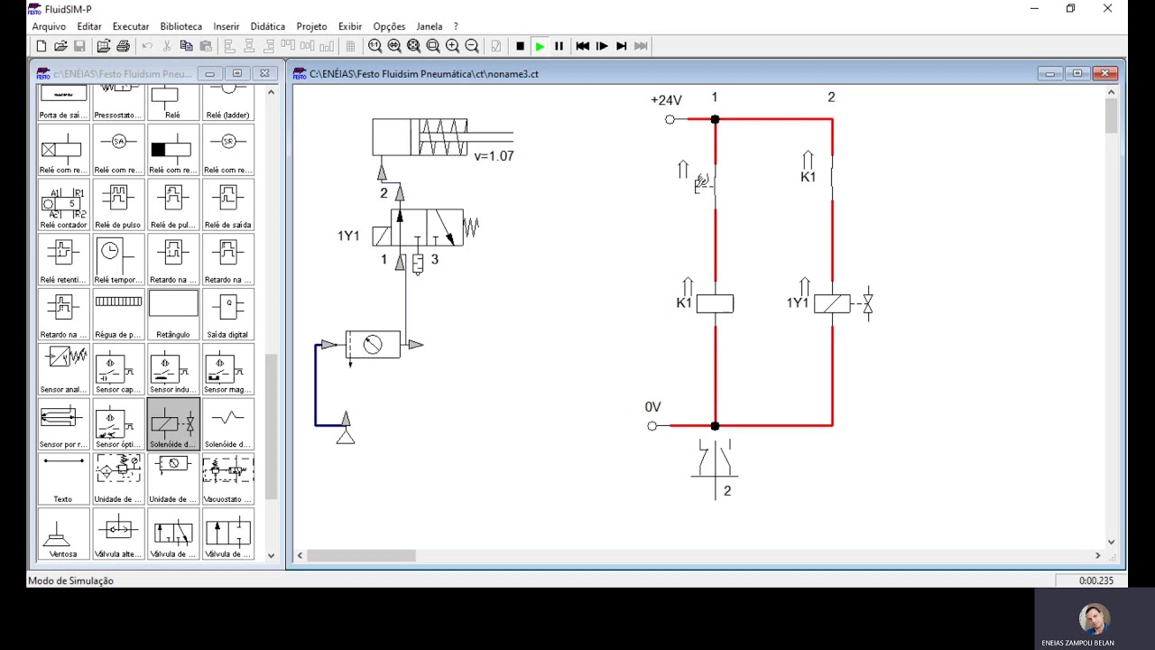 FluidSim Eletropneumatica Aula 1